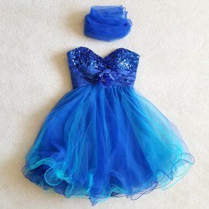 Chico's A-Line Tulle Prom/Formal Strapless Dress